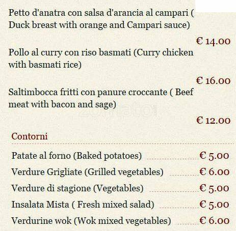 Menu di Hotel Priscilla 