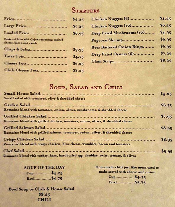 The One Horse Tavern Menu, Menu for The One Horse Tavern, Gaston, Gaston Urbanspoon/Zomato