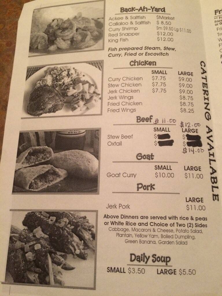 Menu at Mystic Jamaica restaurant, Newport News