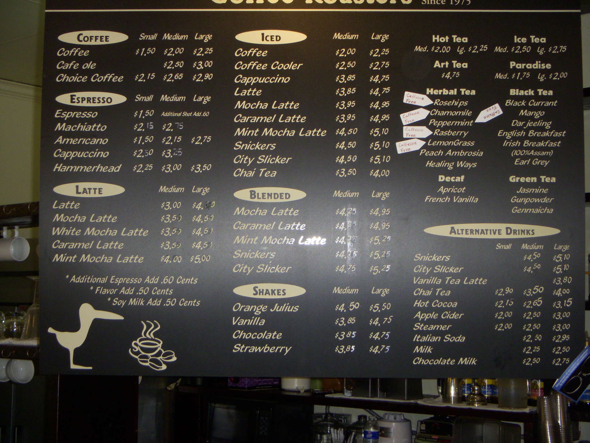 Carta de Coffee Roasters 1