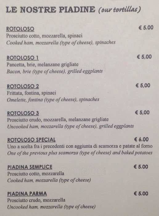 Menu di Vogue Bar 