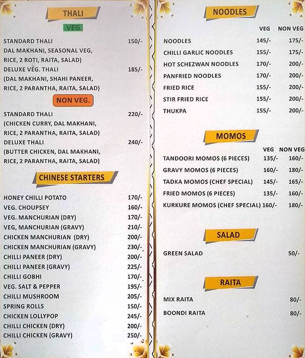 Menu at Tandoori Trumpets, Gurugram, HUDA Market