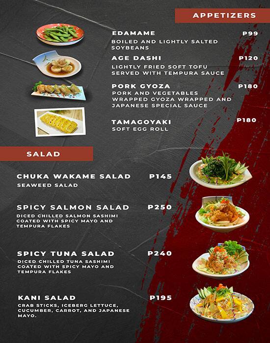 Ginza Sushi Menu Menu For Ginza Sushi Entertainment City Paranaque City