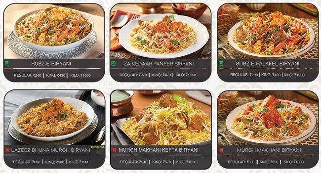 Behrouz Biryani Menu Menu For Behrouz Biryani West Mambalam Chennai