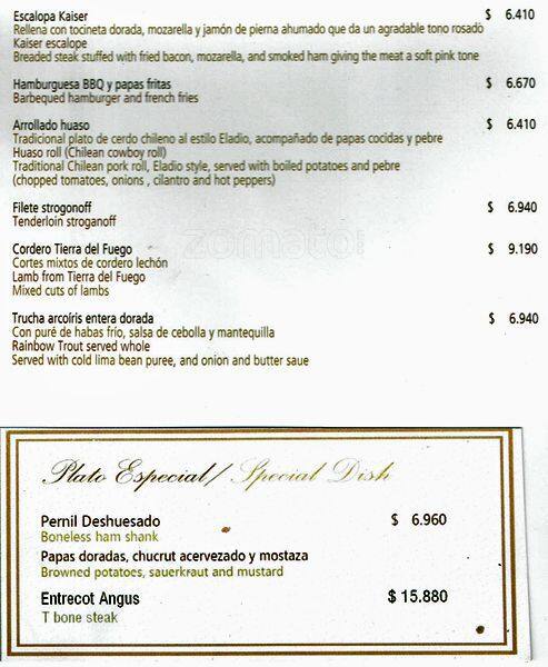 Eladio menu