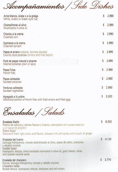 Eladio menu