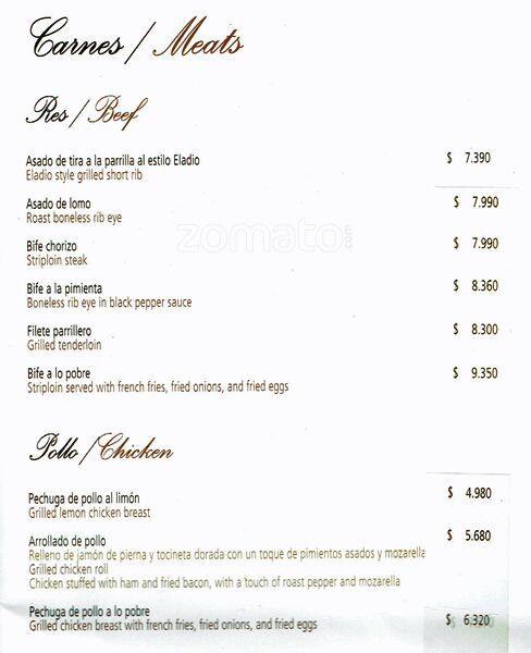 Eladio menu
