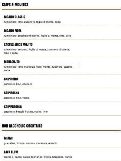 Menu di Cactus Juice 
