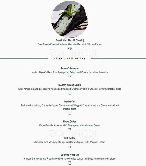 Carta de Johnny Garlic's