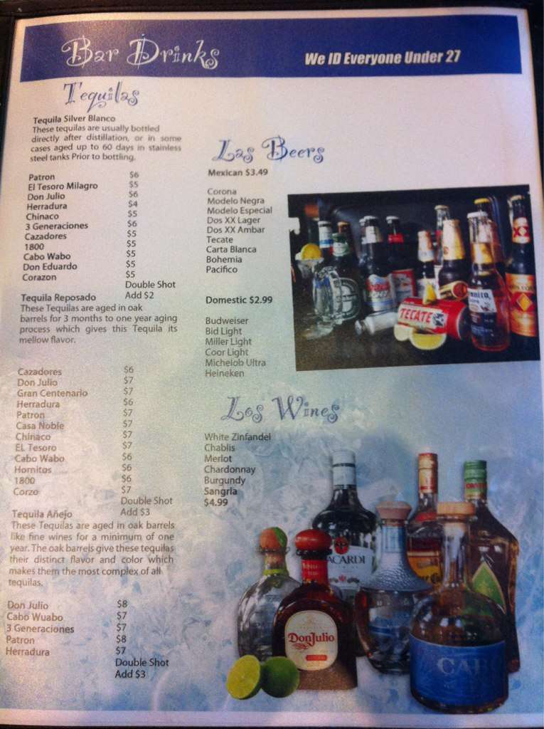Carta de Agave Mexican Grill