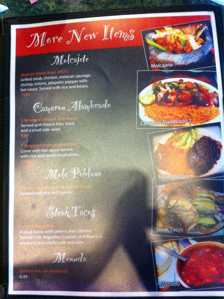 Carta de Agave Mexican Grill