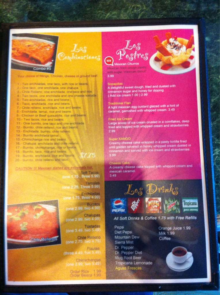 Carta de Agave Mexican Grill