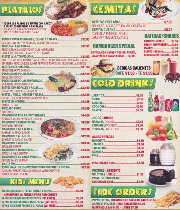 Menu at Taco Rey restaurant, Yonkers