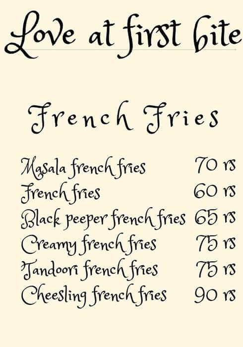 KAFFE-INN BY DELICIOUS NIGHT RASOI menu