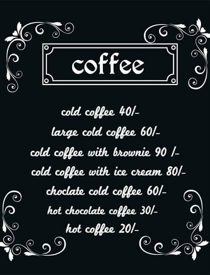 KAFFE-INN BY DELICIOUS NIGHT RASOI menu