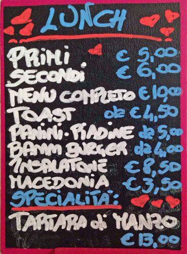 Menu di BAR BAMM 