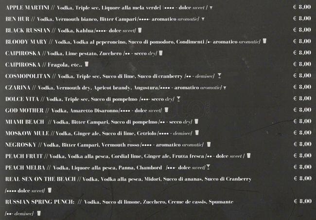 Menu di Straripa Bar Art & Friends Ristorante 