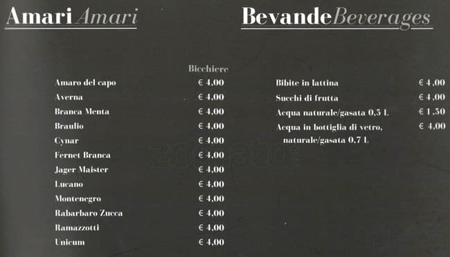 Menu di Straripa Bar Art & Friends Ristorante 
