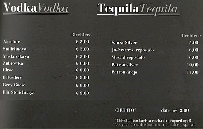 Menu di Straripa Bar Art & Friends Ristorante 