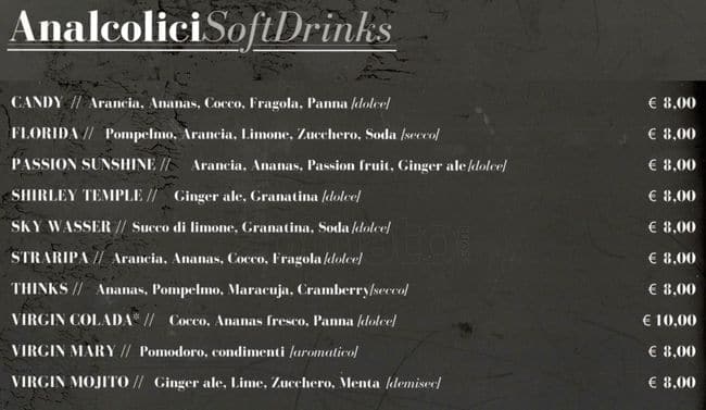 Menu di Straripa Bar Art & Friends Ristorante 