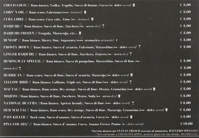 Menu di Straripa Bar Art & Friends Ristorante 