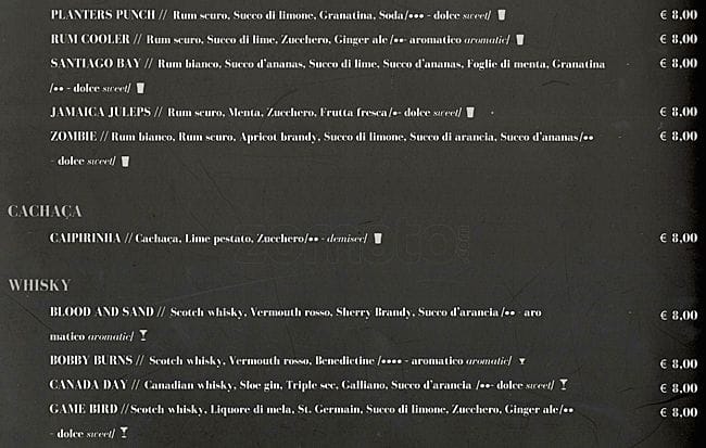 Menu di Straripa Bar Art & Friends Ristorante 