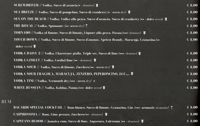 Menu di Straripa Bar Art & Friends Ristorante 