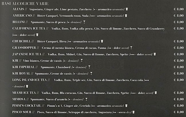 Menu di Straripa Bar Art & Friends Ristorante 