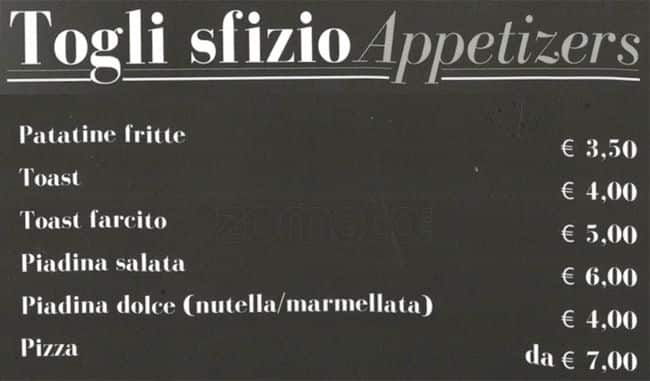 Menu di Straripa Bar Art & Friends Ristorante 