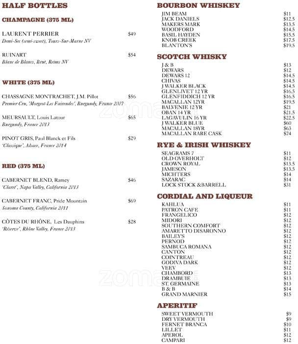 Menu at Buddakan pub & bar, New York City