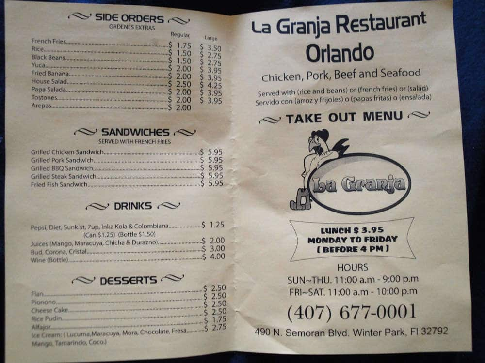 chicken super bowl la granja menu