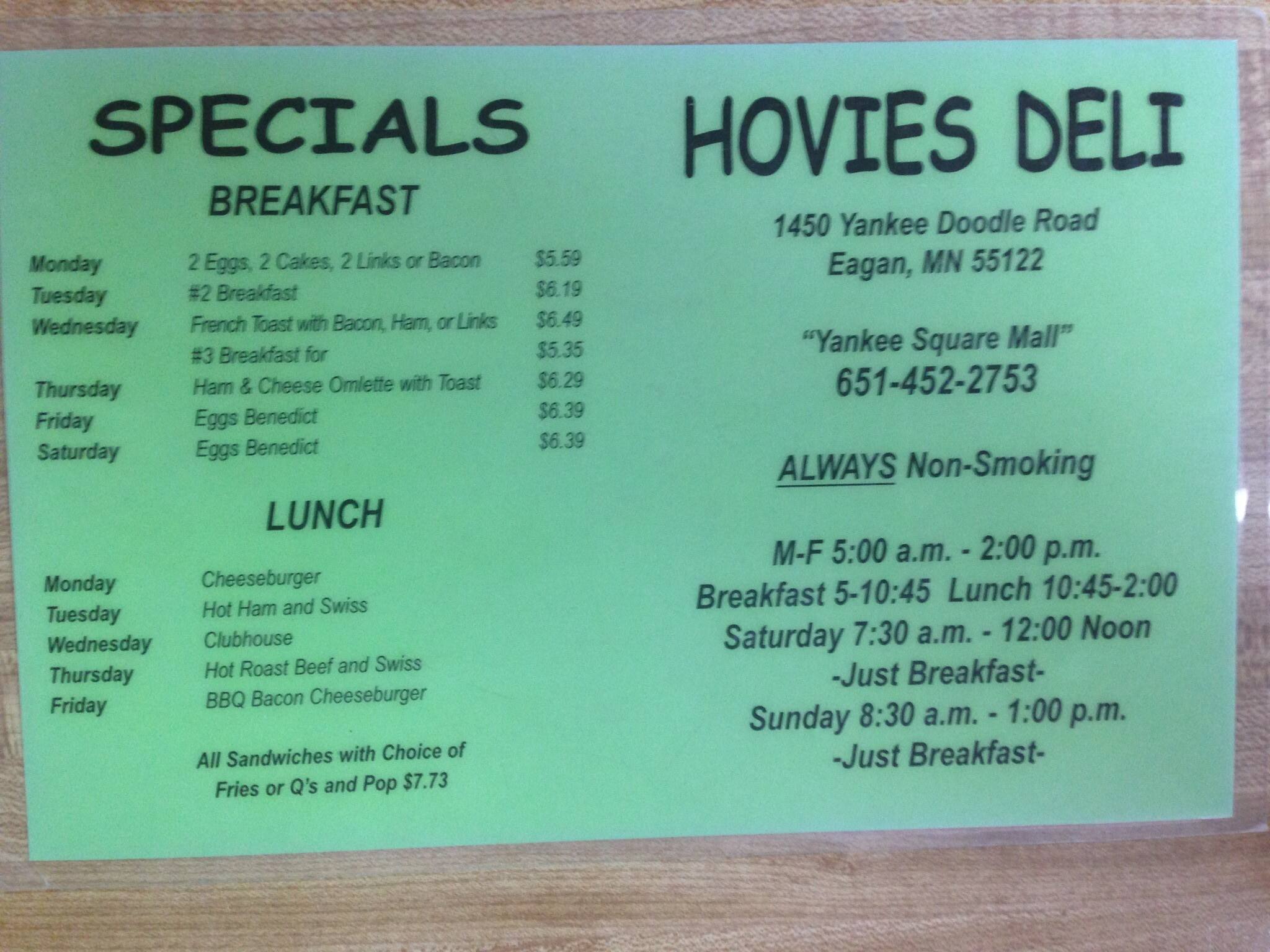 Hovie's Menu, Menu for Hovie's, Eagan, Twin Cities Urbanspoon/Zomato