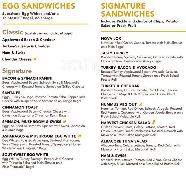 Einstein Bros Bagels Menu, Menu for Einstein Bros Bagels, Northwest