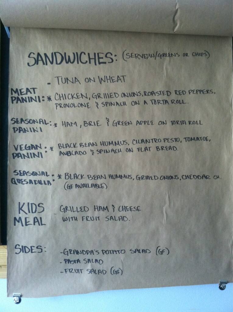 Menu at Leaf & Ladle cafe, Bellingham