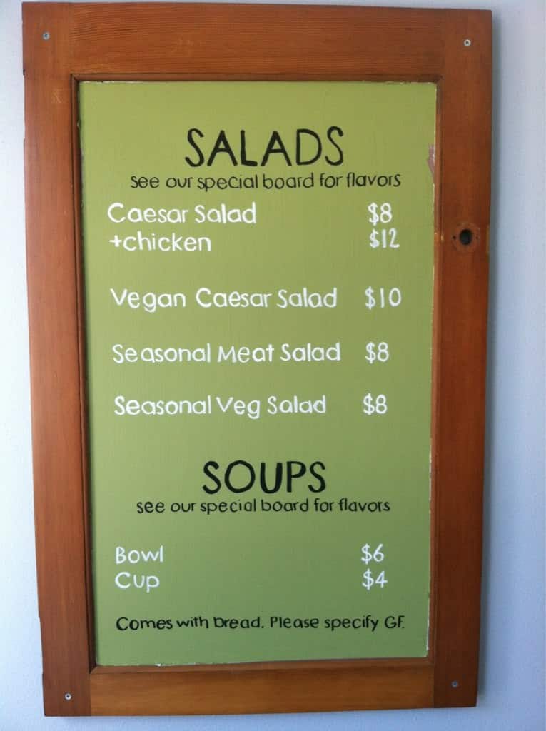 Menu at Leaf & Ladle cafe, Bellingham