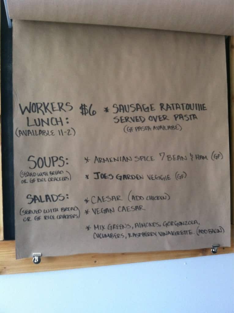 Menu at Leaf & Ladle cafe, Bellingham