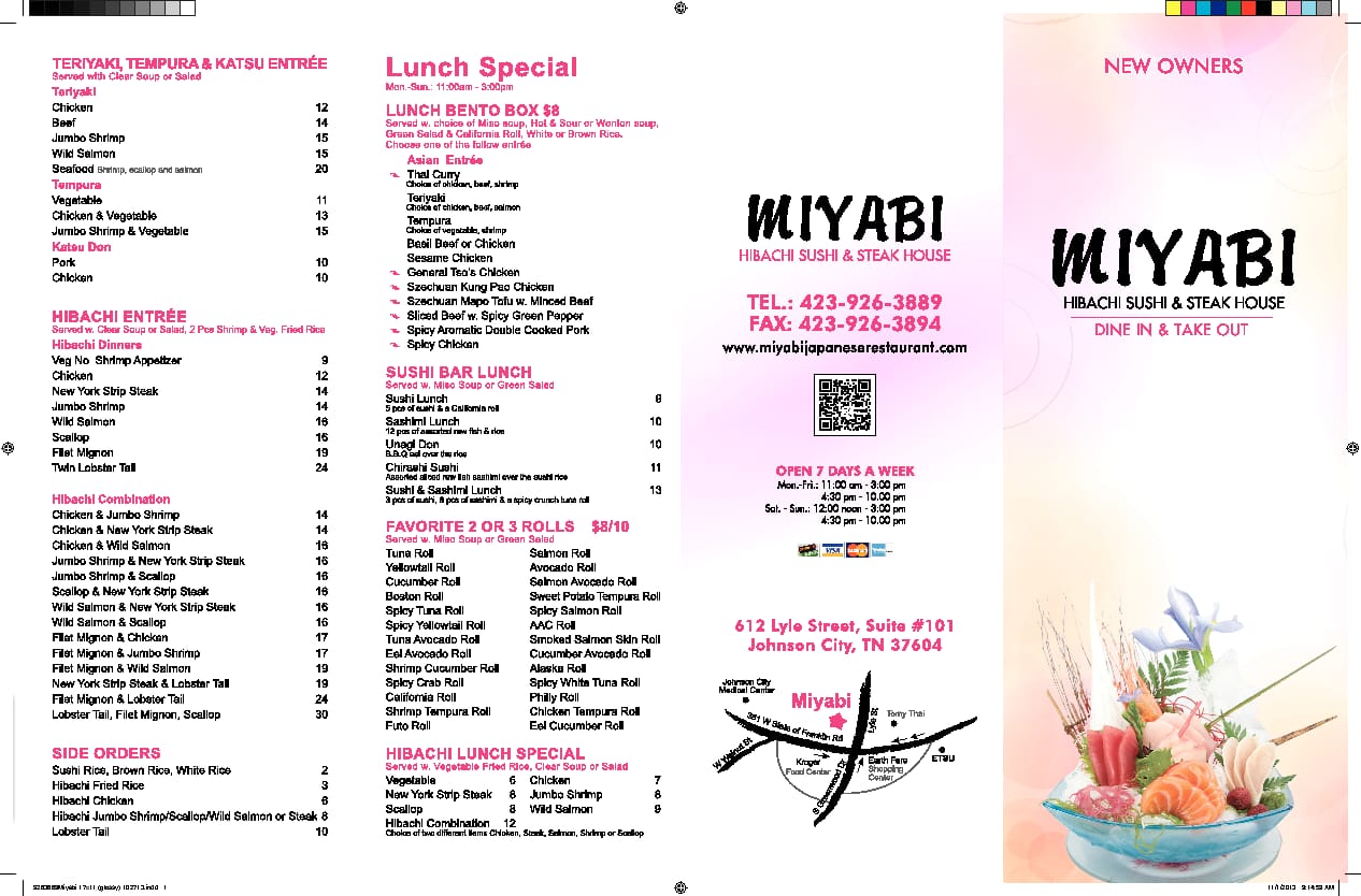 Miyabi Japanese Restaurant Menu - Urbanspoon/Zomato