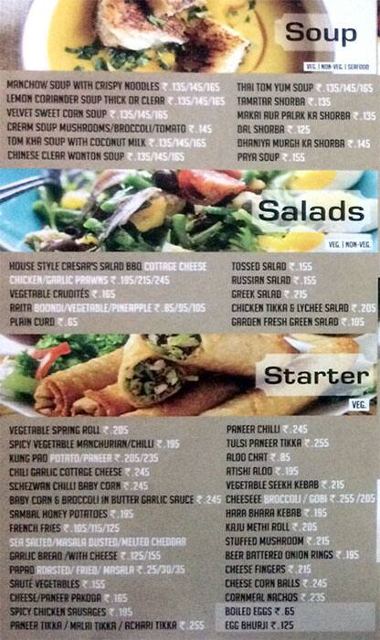Farmhouse Global Cuisine Restaurant Menu