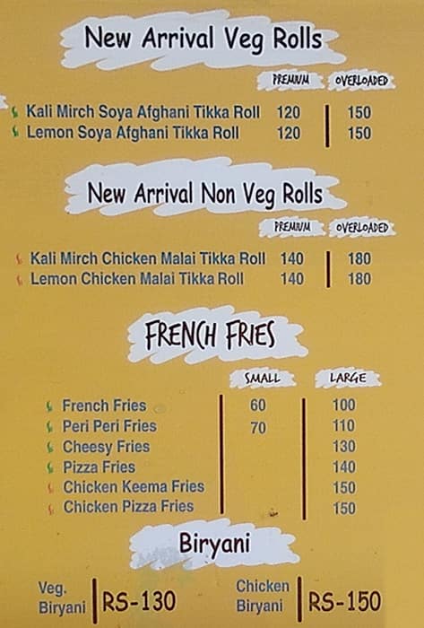 Roll xpress menu