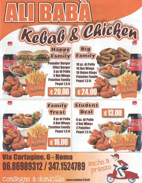 Menu di Ali Baba Via Cartagine 