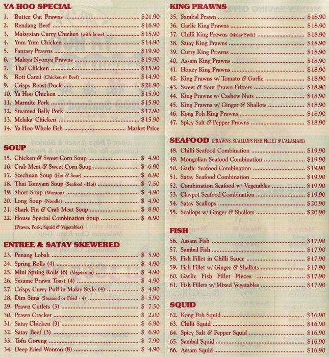 Yahoo Seafood Restaurant Menu, Menu for Yahoo Seafood Restaurant ...