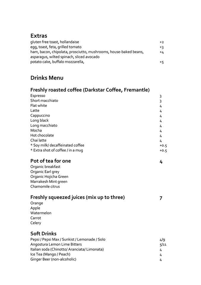 Menu at Ruocco's Pizzeria E Ristorante, South Fremantle