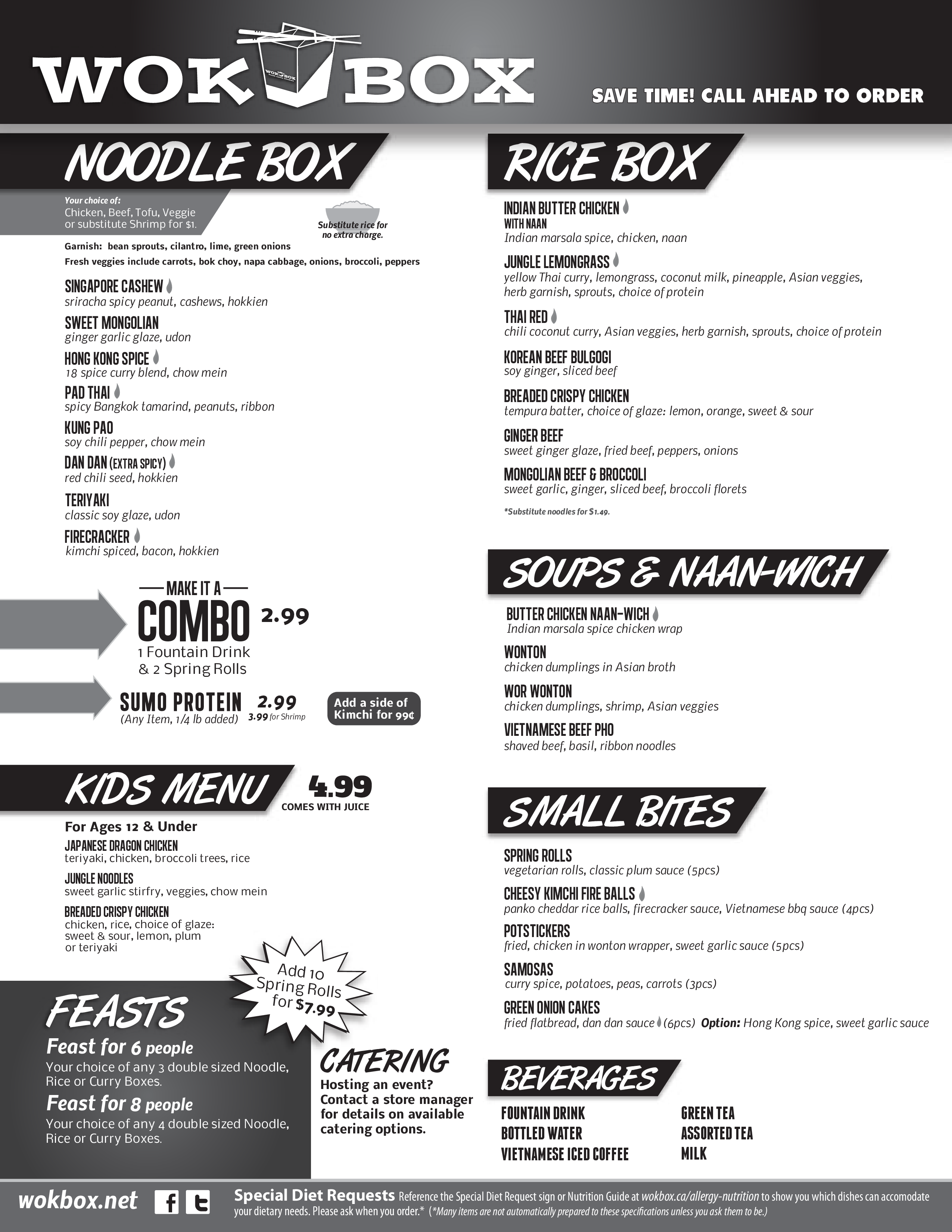 Wok Box menu
