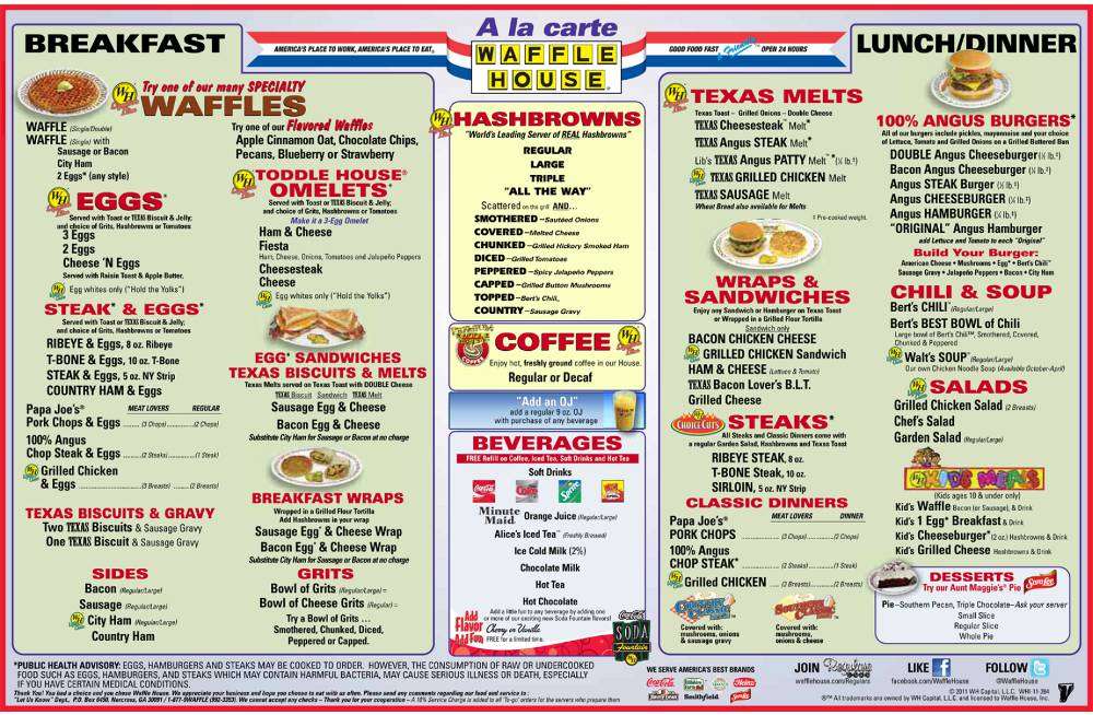 waffle house menu prices marshall tx