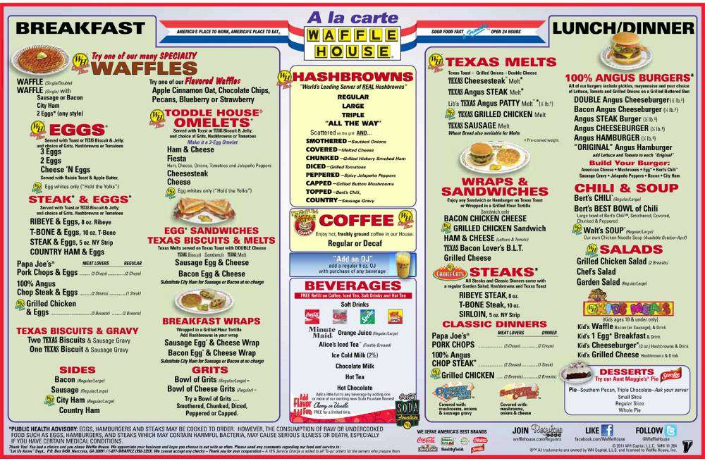 waffle house menu prices near me