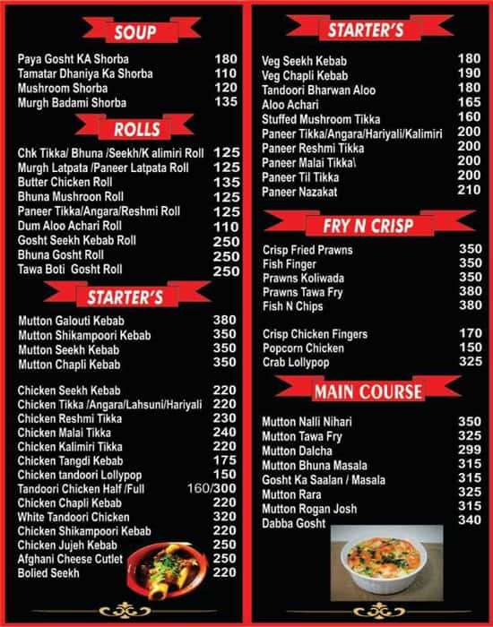 Menu of NH 2, Mira Road, Mumbai