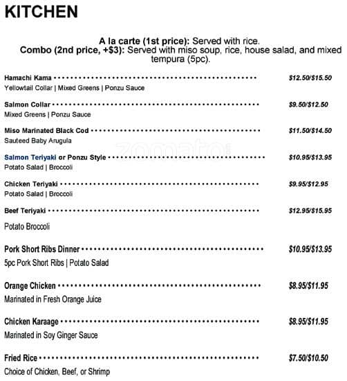 Menu at Sushi World restaurant, Hurstville