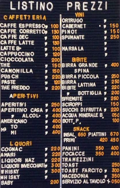 Menu di Sirlad Bar 