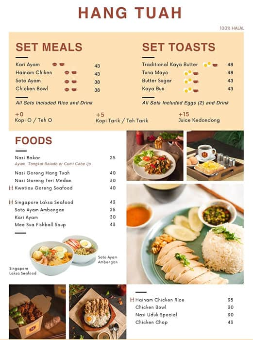 Menu at Hang Tuah cafe, Jakarta, Jl. Sumaagung III blok N2 no. 5