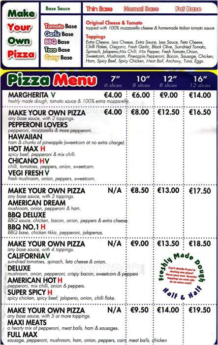 Pizza Max Menu, Menu for Pizza Max, Cabra, Dublin - Zomato Ireland